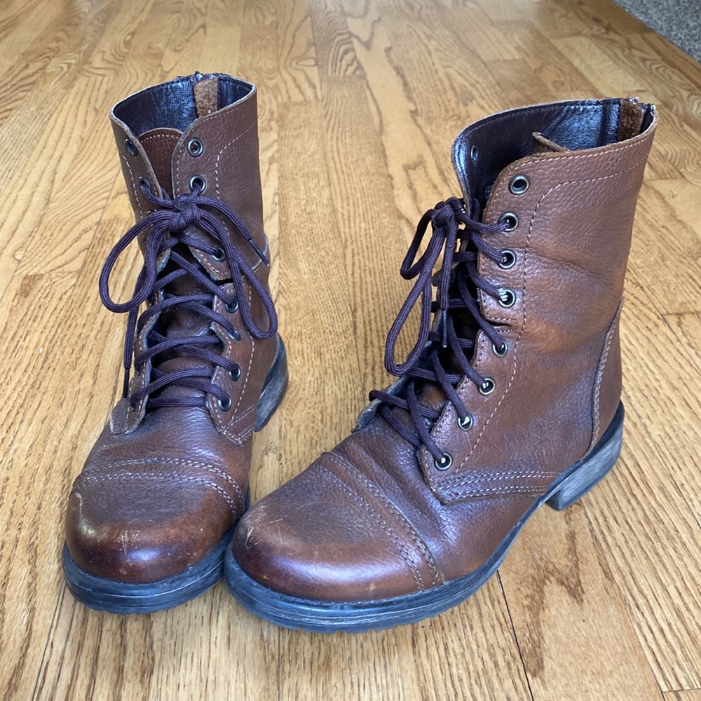Brown Steve Madden Combat Boots